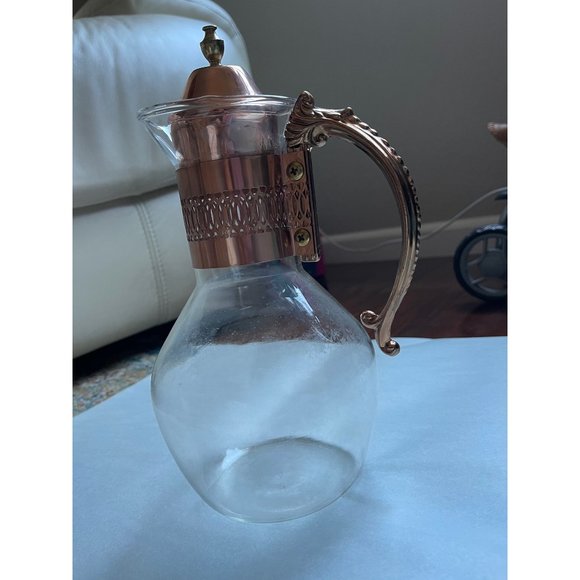 Vintage Copper plated glass carafe - Picture 2 of 8